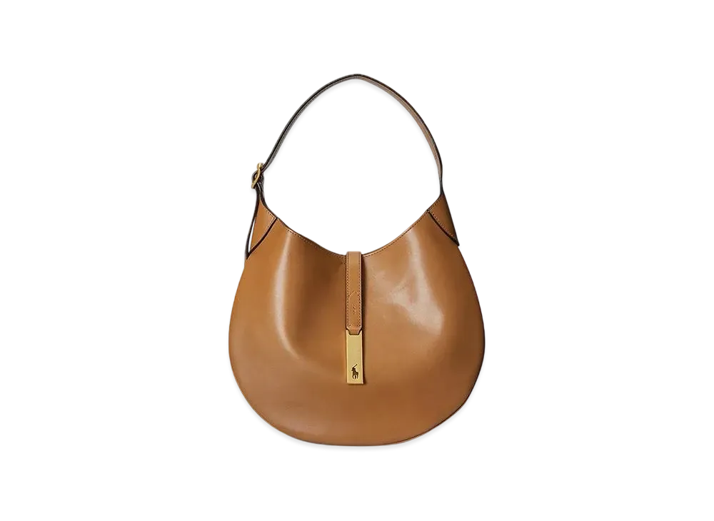 Polo Ralph Lauren Polo ID Medium Leather Shoulder Bag "Brown"