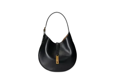Polo Ralph Lauren Polo ID Medium Leather Shoulder Bag "Black"