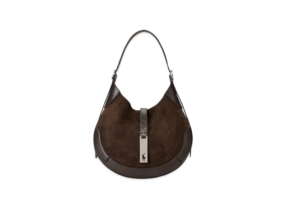 Polo Ralph Lauren Polo ID Small Suede Shoulder Bag "Brown"