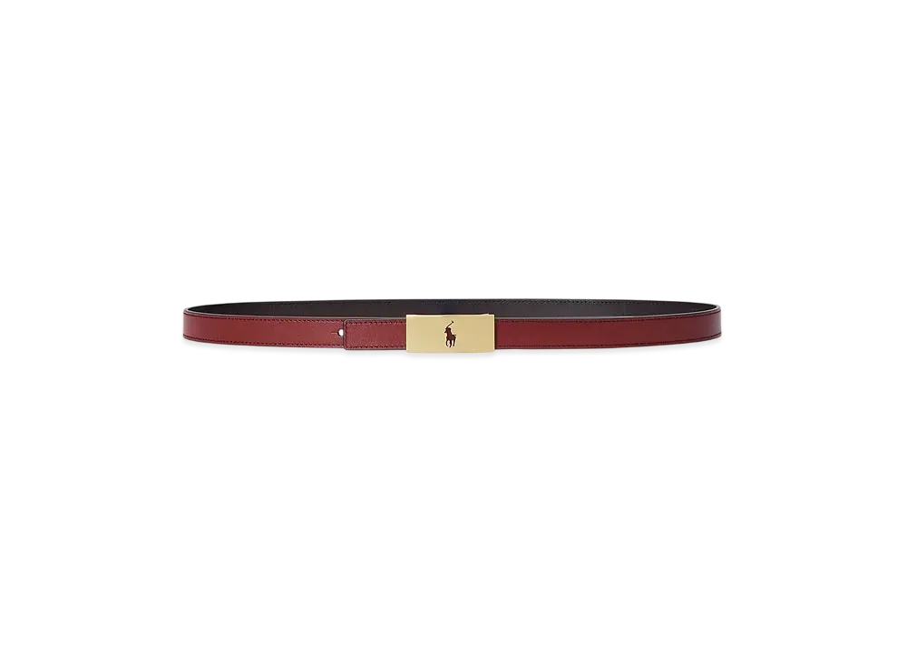 Polo Ralph Lauren Polo ID Reversible Vachetta Leather Belt "Red"