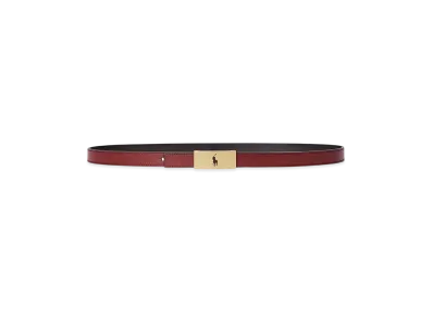 Polo Ralph Lauren Polo ID Reversible Vachetta Leather Belt "Red"