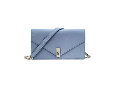Polo Ralph Lauren Polo ID Pebbled Leather Chain Wallet "Blue"