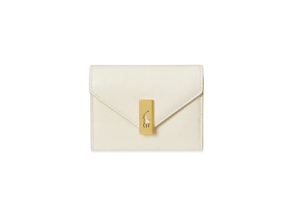 Polo Ralph Lauren Polo ID Leather Foldover Card Case "White"