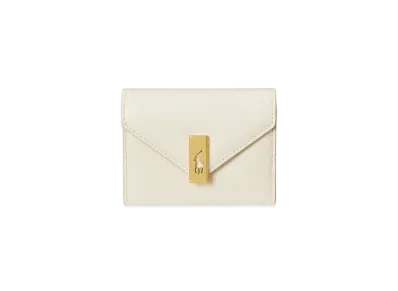 Polo Ralph Lauren Polo ID Leather Foldover Card Case "White"