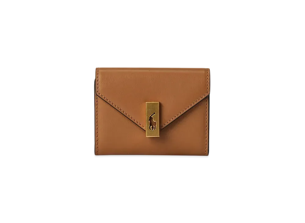 Polo Ralph Lauren Polo ID Leather Foldover Card Case "Brown"
