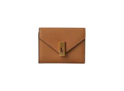 Polo Ralph Lauren Polo ID Leather Foldover Card Case "Brown"