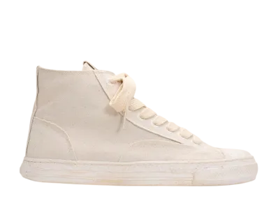 Maison MIHARA YASUHIRO PAST Sole Over-dyed Canvas High-top Sneaker "White"