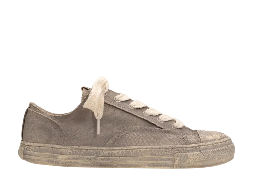 メゾンミハラヤスヒロ パストソール 6ホール オーバーダイ キャンバス ローカットスニーカー "ライトグレー" (S12FW205)