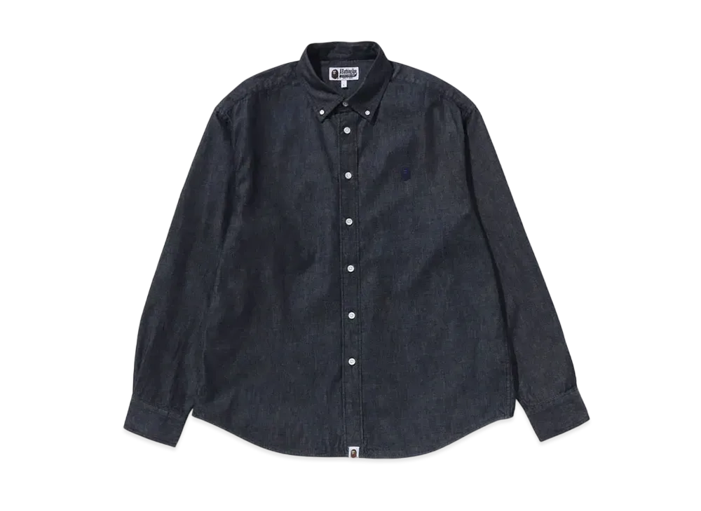 A BATHING APE One Point Light Weight Denim Ls Shirt "Indigo"
