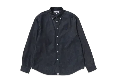 A BATHING APE One Point Light Weight Denim Ls Shirt "Indigo"