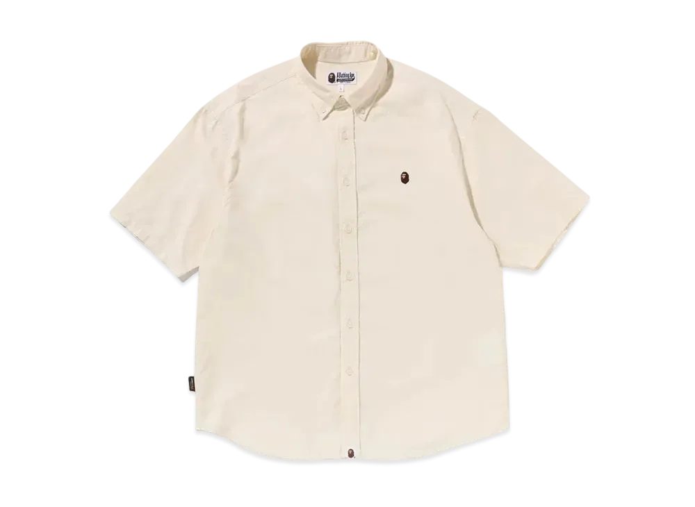 A BATHING APE One Point Oxford SS Shirt "Beige"