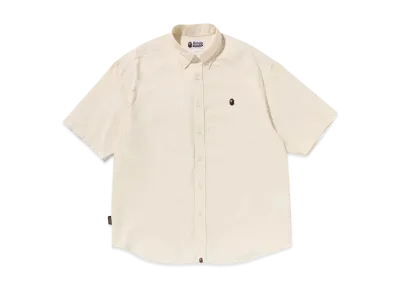 A BATHING APE One Point Oxford SS Shirt "Beige"