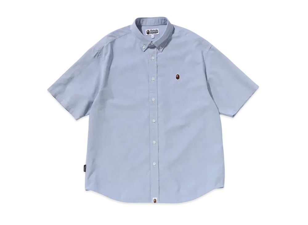 アベイシングエイプ ワンポイントオックスフォード SS シャツ "ブルー"
