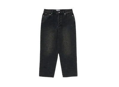 A BATHING APE Line Camo Jacquard One Point Relaxed Fit 13OZ Denim Pants "Gray"