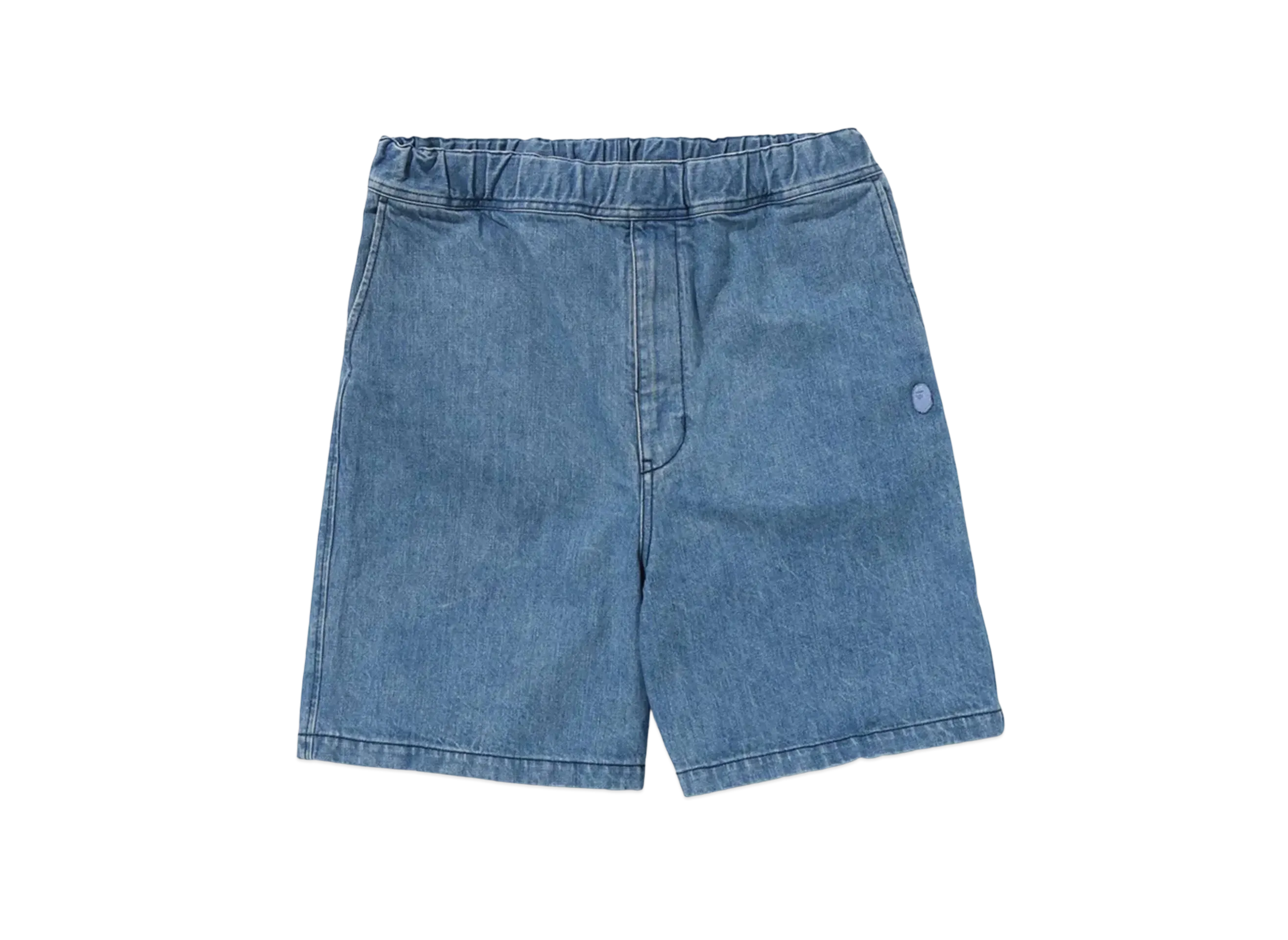 A BATHING APE One Point Relaxed Fit 13OZ Denim Shorts "Light Indigo"