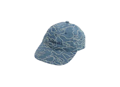 A BATHING APE Line Camo Jacquard Multi Logo Denim Cap "Light Indigo"
