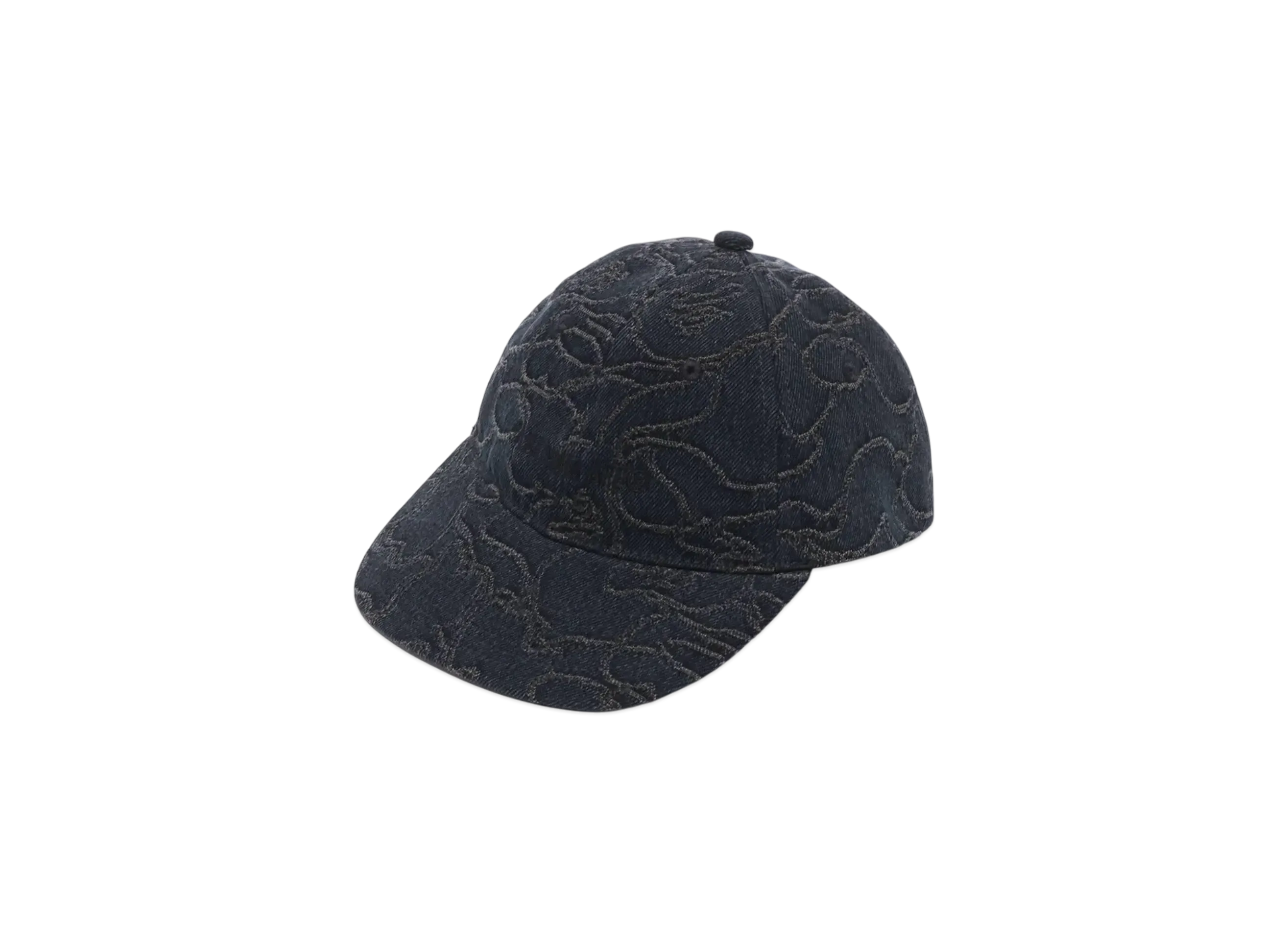 A BATHING APE Line Camo Jacquard Multi Logo Denim Cap "Black"