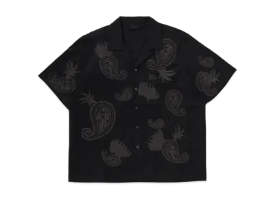 A BATHING APE Bape Black 3D EMB Camp Shirt "Black"