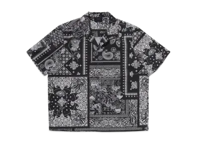 A BATHING APE Bape Black Boro Paisley Camp Shirt "Black"