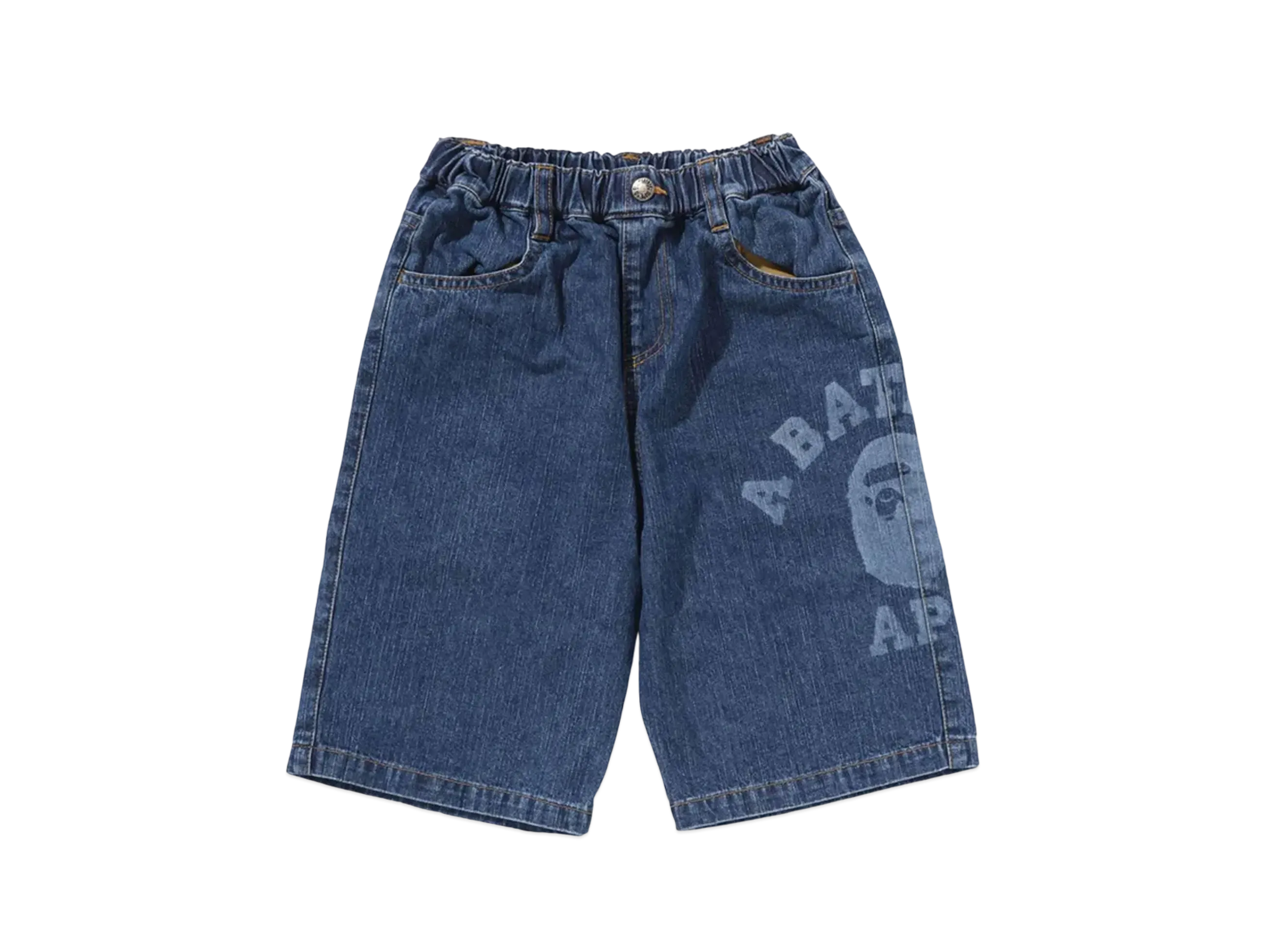 A BATHING APE College Middle Length 10OZ Denim Shorts "Indigo"
