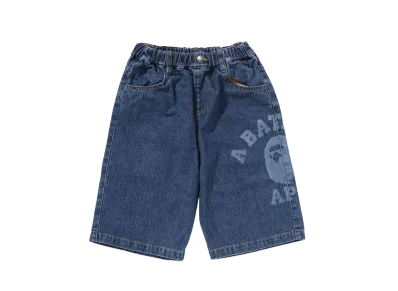 A BATHING APE College Middle Length 10OZ Denim Shorts "Indigo"