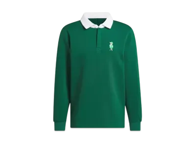 adidas Beyond The Course CHIP One-Point Logo Loose Fit Rugby Long Sleeve Shirt "Collegiate Green"