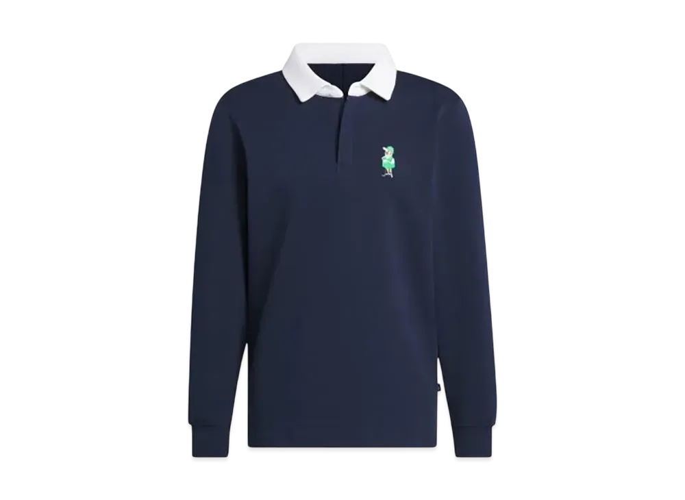 adidas Beyond The Course CHIP One-Point Logo Loose Fit Rugby Long Sleeve Shirt "Collegiate Navy"