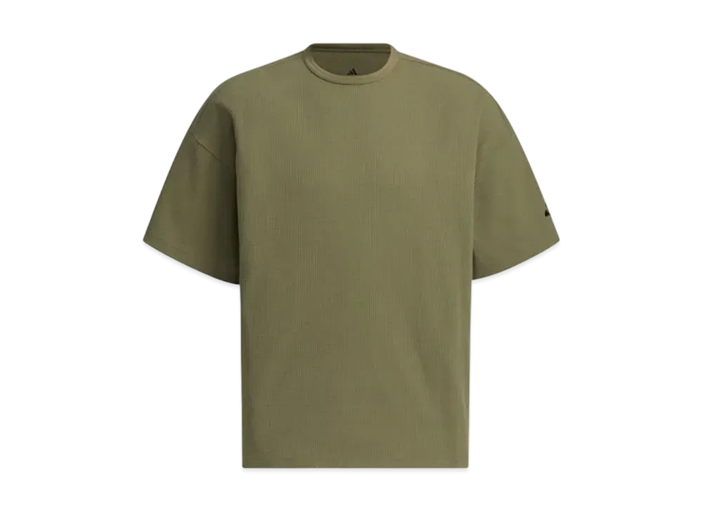 adidas Loose Fit Waffle Fabric Short Sleeve T-shirt "Olive Strata"