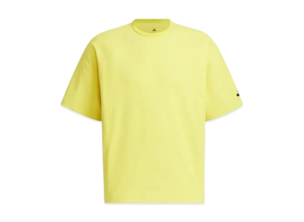 adidas Loose Fit Waffle Fabric Short Sleeve T-shirt "Pure Sulfur"