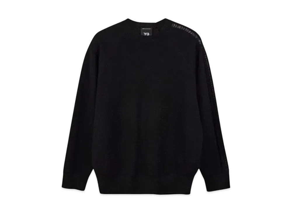 adidas Y-3 Logo Knit Crew Sweatshirt "Black"