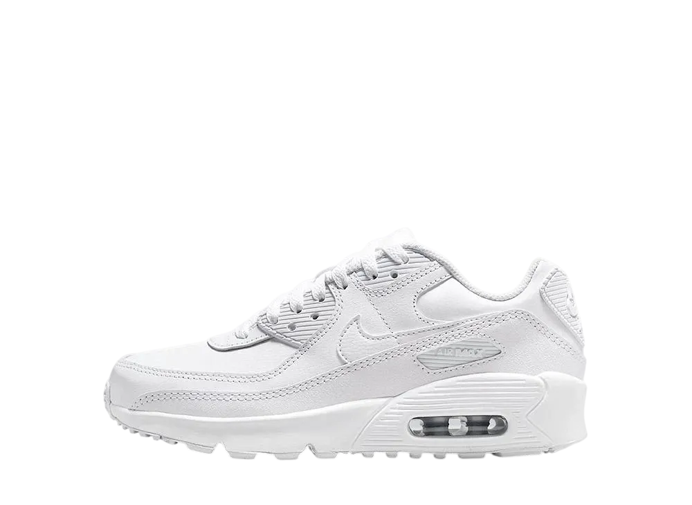 ナイキ GS エアマックス90 LTR "ホワイト/メタリックシルバー/ホワイト/ホワイト" (キッズ)