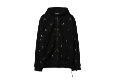 MASTERMIND JAPAN-SKULL MONOGRAM ZIP-UP HOODIE"BLACK"