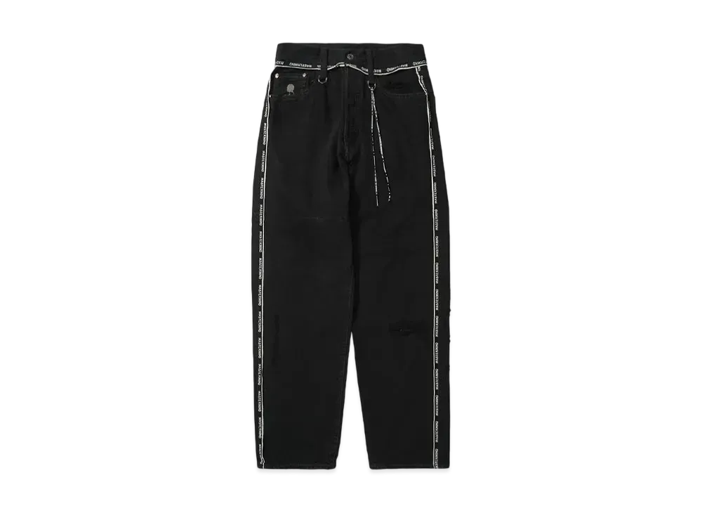 MASTERMIND JAPAN-INSIDE-OUT STRAIGHT DENIM PANTS"BLACK"