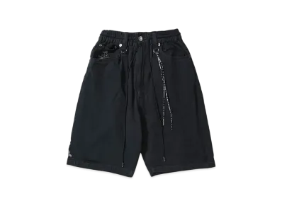 MASTERMIND JAPAN-DISTRESSED EASY DENIM SHORTS"BLACK"