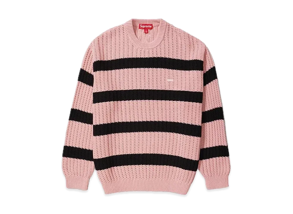 Supreme Loose Gauge Stripe Small Box Sweater "Pink"