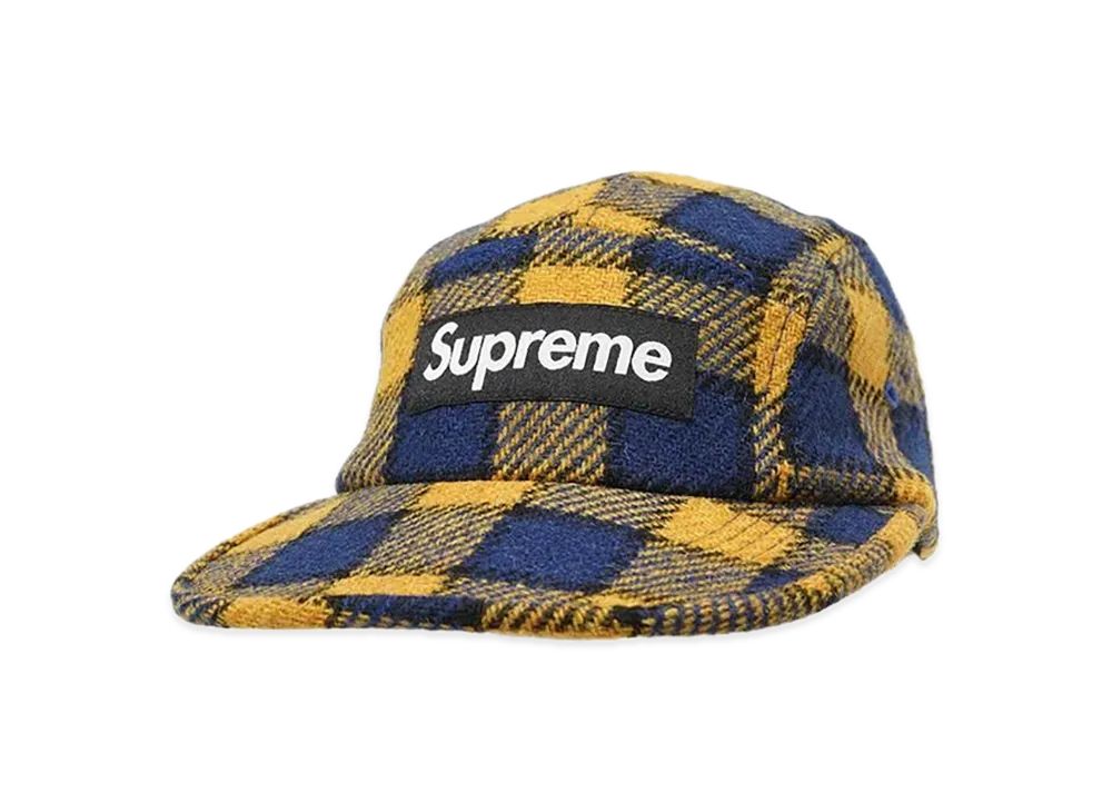 Supreme Harris Tweed Camp Cap "Yellow Plaid"