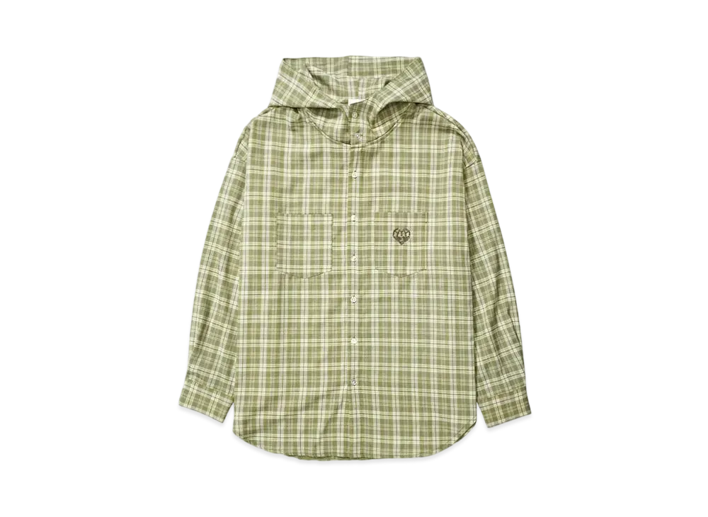 HTH check hood shirt "GREEN"