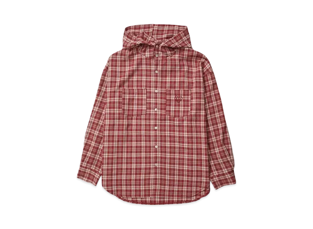 HTH check hood shirt "RED"