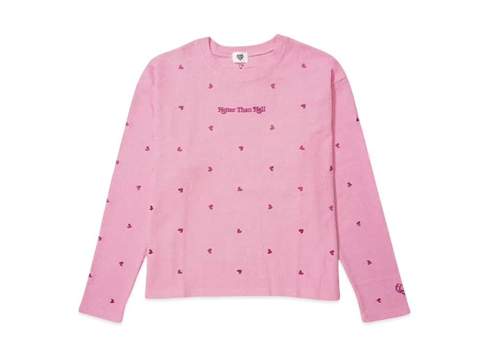 HTH Random Heart Waffle Long Tee "PINK"