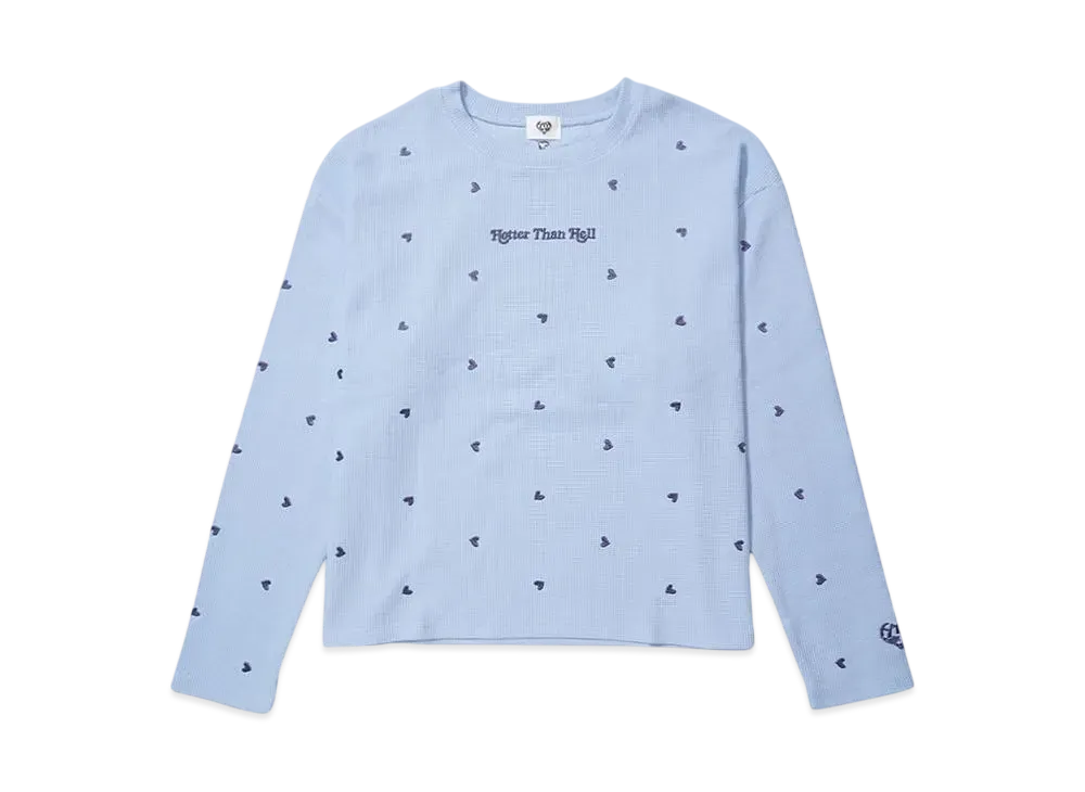 HTH Random Heart Waffle Long Tee "BLUE"