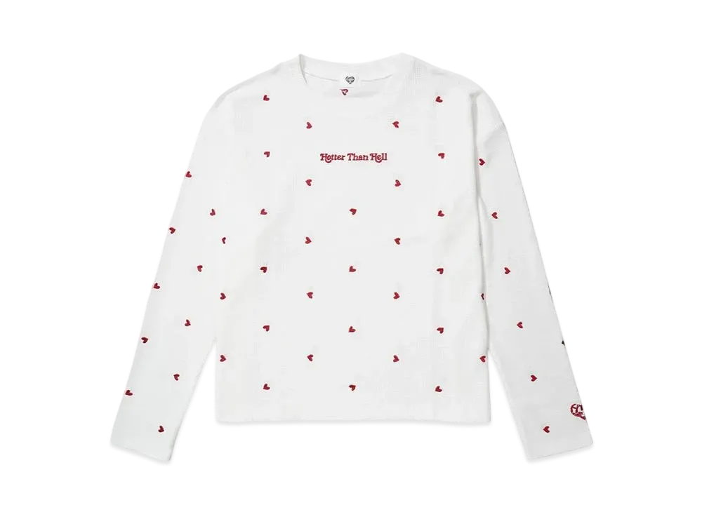 HTH Random Heart Waffle Long Tee "WHITE"