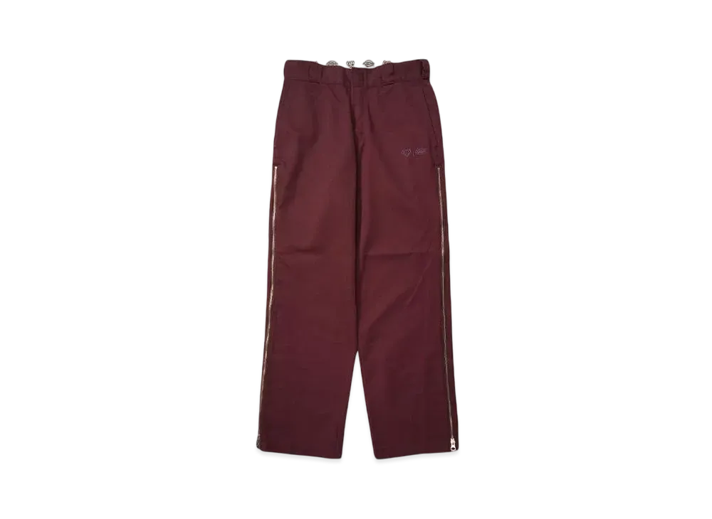 HTH Dickies x HTH Side zip wide pants "BORDEAUX"