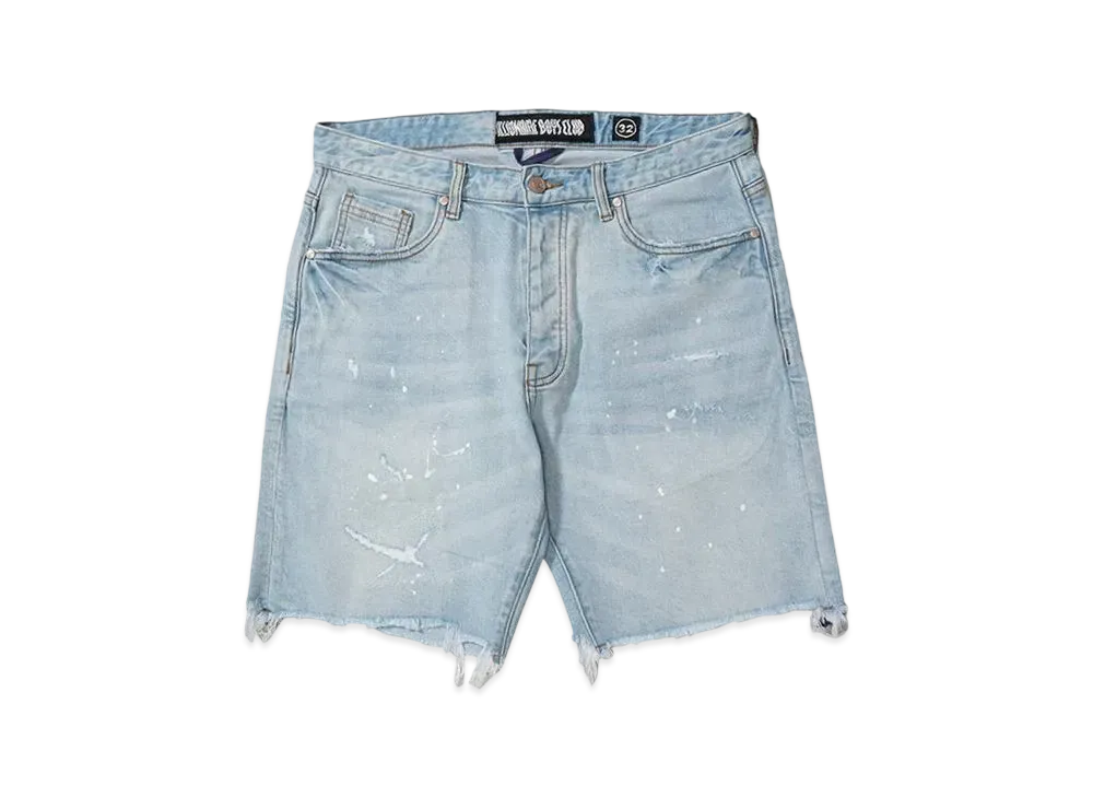 BILLIONAIRE BOYS CLUB BB CADET RAW EDGE DENIM SHORTS "LAGOON"