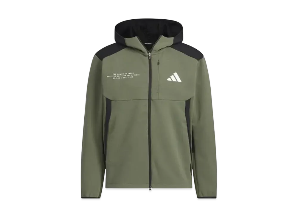 adidas Adaptation Double Knit Hooded Track Jacket "Olive Strata"