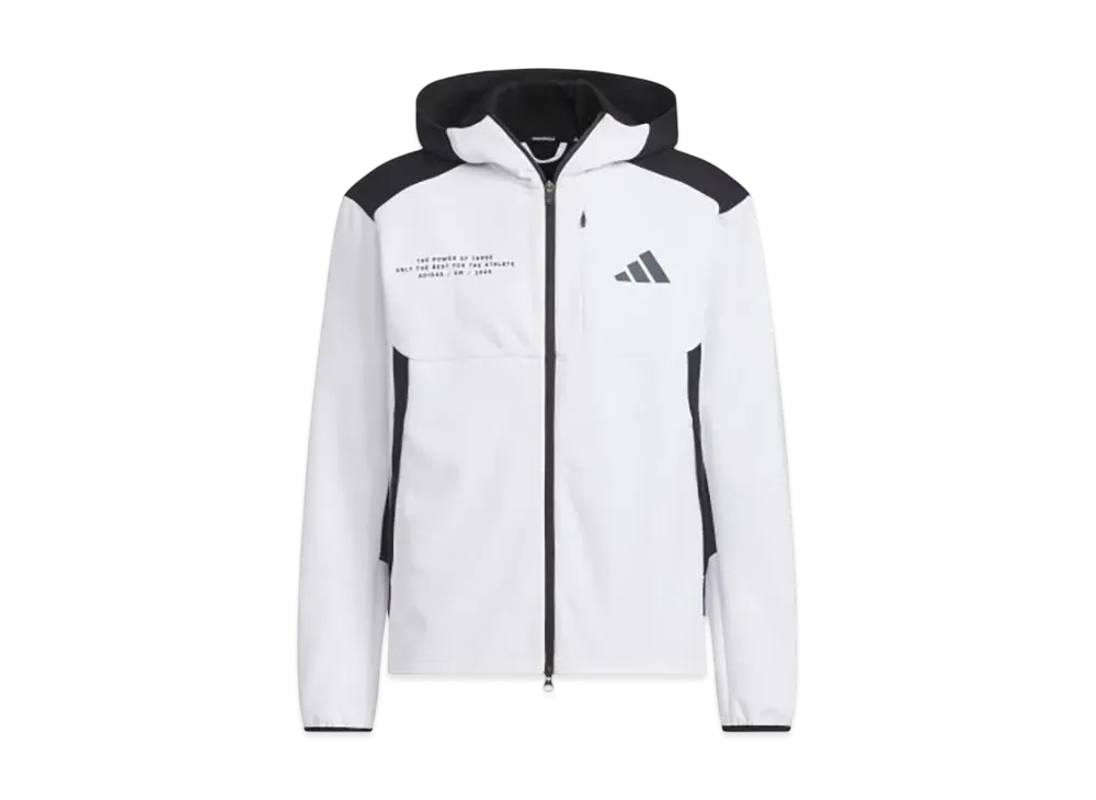 adidas Adaptation Double Knit Hooded Track Jacket "White"