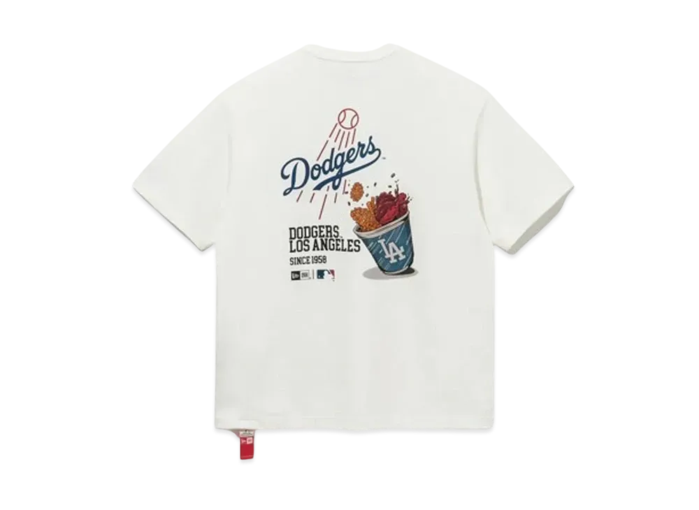 NEW ERA Short Sleeve T-shirt MLB Apparel Los Angeles Dodgers Food Logo "Off White"