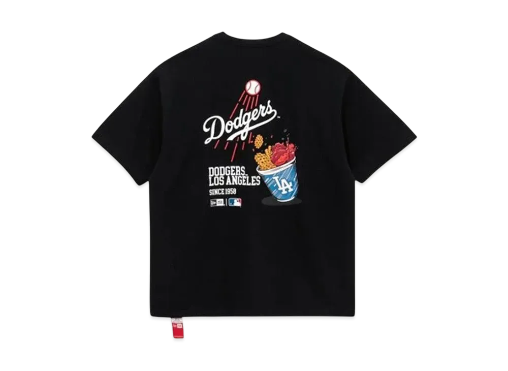 NEW ERA Short Sleeve T-shirt MLB Apparel Los Angeles Dodgers Food Logo "Black"