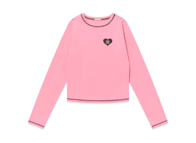BlackEyePatch Og Heart Cropped L/S Tee "Pink"