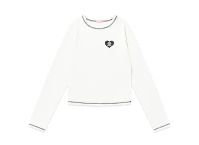 BlackEyePatch Og Heart Cropped L/S Tee "White"