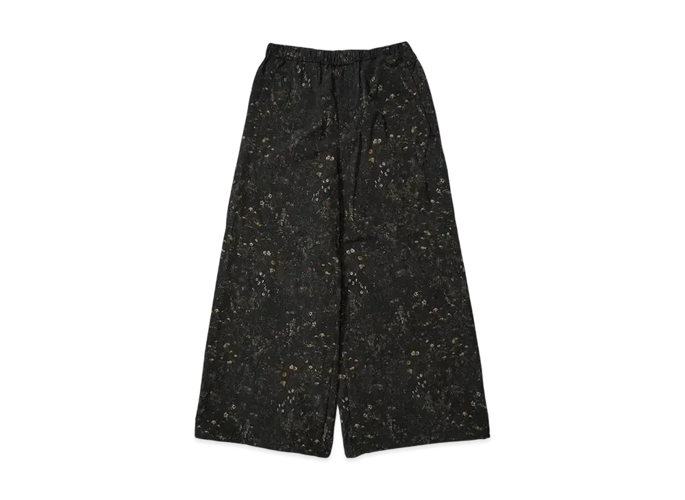 LAD MUSICIAN N/TUSSER SMALL FLOWER WIDE PANTS "BLACK BASIC"